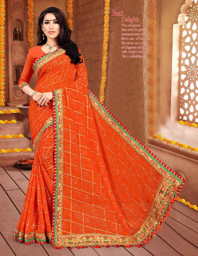 Kum Kum By Jalnidhi Georgette Bandhani Saree Exporters In India